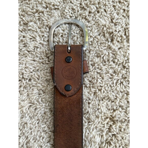 Men's Silver Creek Leather Belt Top Grain Embossed Metal Buckle 1. 5" Wide 40" L - Picture 9 of 14